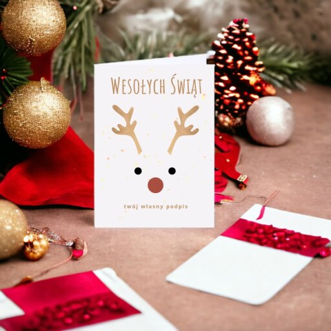 PERSONALIZOWANA KARTKA ŚWIĄTECZNA - renifer PERSONALIZOWANA KARTKA ŚWIĄTECZNA - renifer