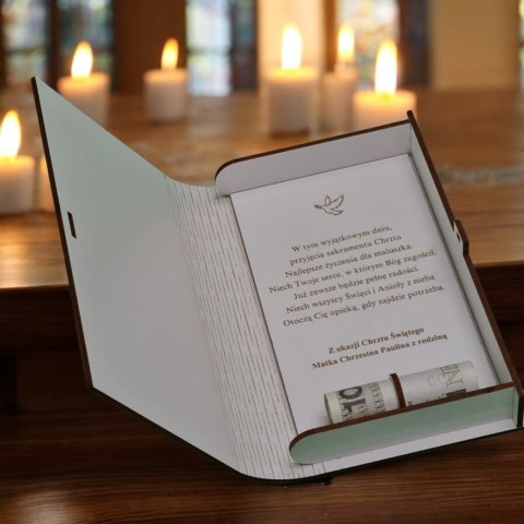 PUDEŁKO NA PIENIĄDZE PAMIĄTKA CHRZTU ŚWIĘTEGO GRAWEROWANE WYKONANE NA LASERZE Z DREWNA PUDEŁKO NA PIENIĄDZE PAMIĄTKA CHRZTU ŚWIĘTEGO GRAWEROWANE WYKONANE NA LASERZE Z DREWNA