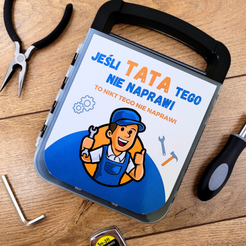 WALIZKA Z NARZĘDZIAMI DLA TATY - JEŚLI TATA TEGO NIE NAPRAWI TO NIKT TEGO NIE NAPRAWI WALIZKA Z NARZĘDZIAMI DLA TATY - JEŚLI TATA TEGO NIE NAPRAWI TO NIKT TEGO NIE NAPRAWI