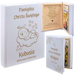 BIBLIA W PUDEŁKU Z GRAWEREM NA CHRZEST ŚWIĘTY