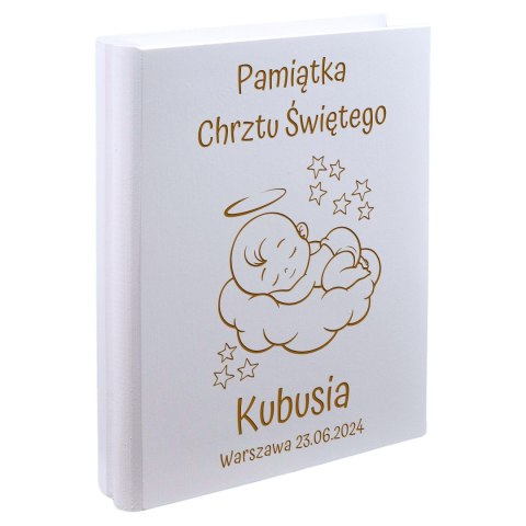 BIBLIA W PUDEŁKU Z GRAWEREM NA CHRZEST ŚWIĘTY