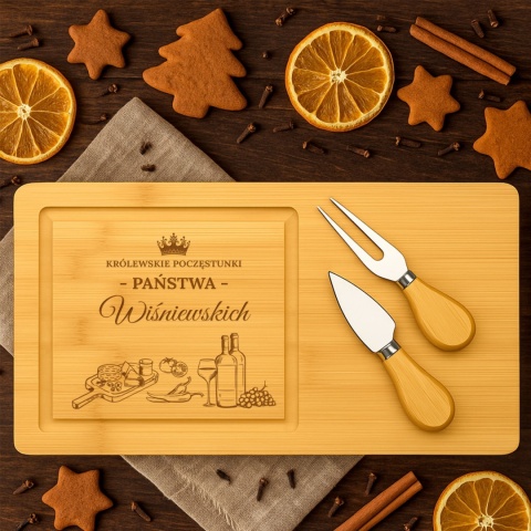 Deska do serów z grawerem - prezent dla pary