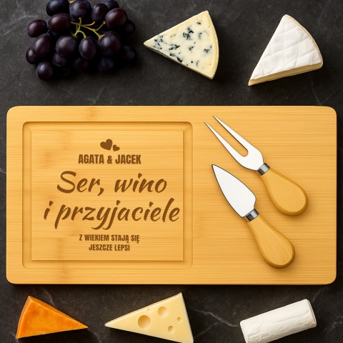 Deska do serów z personalizacją – prezent dla dwojga / przyjaciół