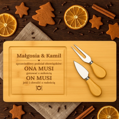 Deska do serów z personalizacją – prezent dla pary
