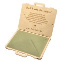 KARTKA W KSZTAŁCIE WALIZKI NA ŚLUB Z MAPĄ ŚWIATA Z KOPERTĄ W ŚRODKU 17,5X14 cm
