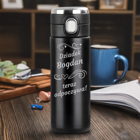 Kubek termiczny LED 420 ml z grawerem – prezent dla dziadka