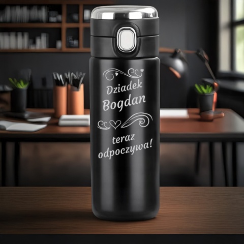 Kubek termiczny LED 420 ml z grawerem – prezent dla dziadka