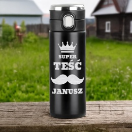 Kubek termiczny LED Super Teść – prezent dla teścia na święta