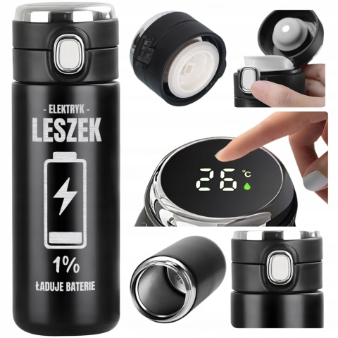 Kubek termiczny LED z grawerem – prezent dla elektryka