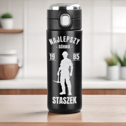 Kubek termiczny LED z grawerem – prezent dla górnika na urodziny