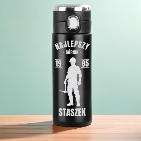 Kubek termiczny LED z grawerem – prezent dla górnika na urodziny