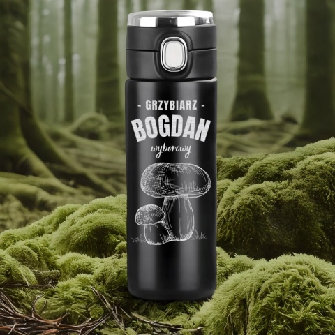 Kubek termiczny LED - prezent dla grzybiarza "Grzybiarz wyborowy"