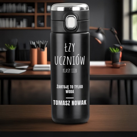 Kubek termiczny Łzy Uczniów – śmieszny prezent dla nauczyciela