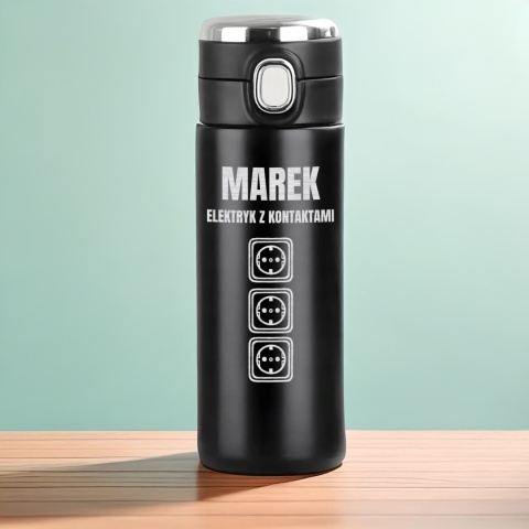 Kubek termiczny termos z grawerem – śmieszny prezent dla elektryka na święta