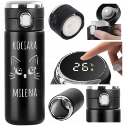 Kubek termiczny z grawerem - prezent dla kociary/dziewczynki