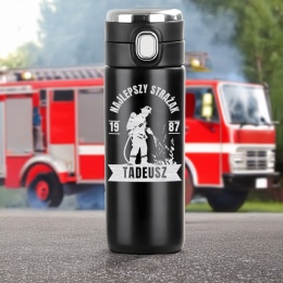 Kubek termiczny z grawerem – prezent dla strażaka na urodziny