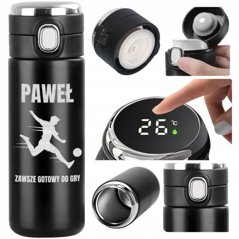 Prezent dla piłkarza – personalizowany kubek termiczny z imieniem