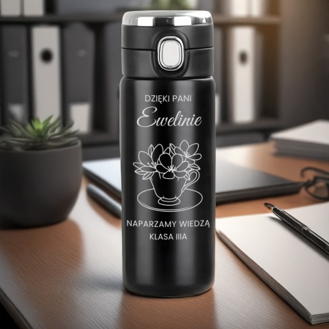 Kubek termiczny dla nauczycielki - dzięki pani naparzamy wiedzą