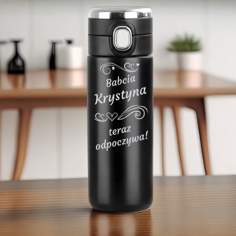 Prezent dla babci – grawerowany kubek termiczny LED