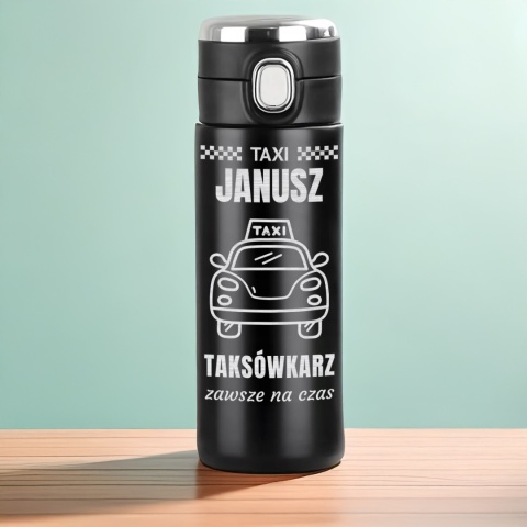 Prezent dla kierowcy taksówki – kubek termiczny LED taksówkarza