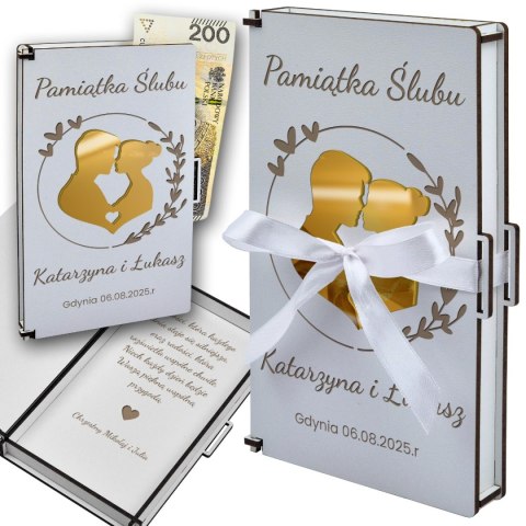 PUDEŁKO BIAŁE KLASYCZNE + ZŁOTY DEKOR NA ŚLUB