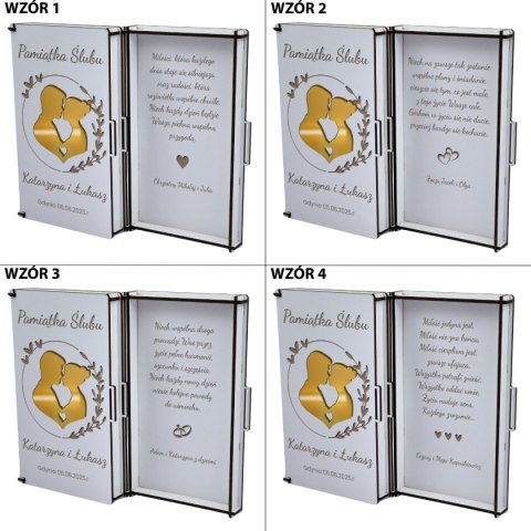 PUDEŁKO BIAŁE KLASYCZNE + ZŁOTY DEKOR NA ŚLUB