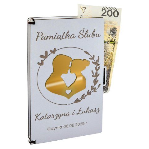 PUDEŁKO BIAŁE KLASYCZNE + ZŁOTY DEKOR NA ŚLUB