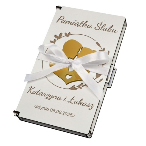 PUDEŁKO BIAŁE KLASYCZNE + ZŁOTY DEKOR NA ŚLUB
