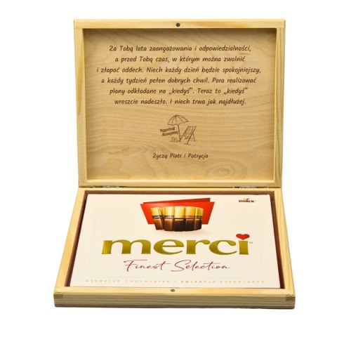 PUDEŁKO NA MERCI NA PRZEJŚCIE NA EMERYTURĘ