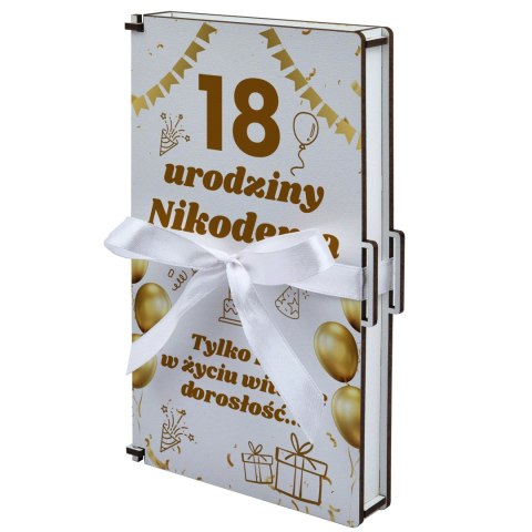 PUDEŁKO NA PIENIĄDZE BIAŁE KLASYCZNE - 18 Urodziny