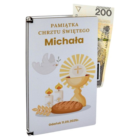 PUDEŁKO NA PIENIĄDZE BIAŁE KLASYCZNE NA CHRZEST