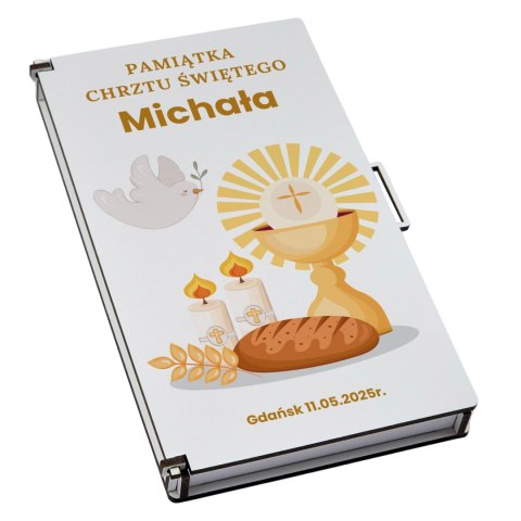 PUDEŁKO NA PIENIĄDZE BIAŁE KLASYCZNE NA CHRZEST