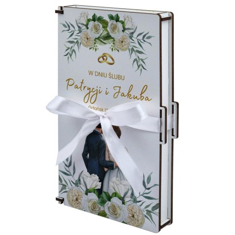 PUDEŁKO NA PIENIĄDZE BIAŁE KLASYCZNE NA ŚLUB