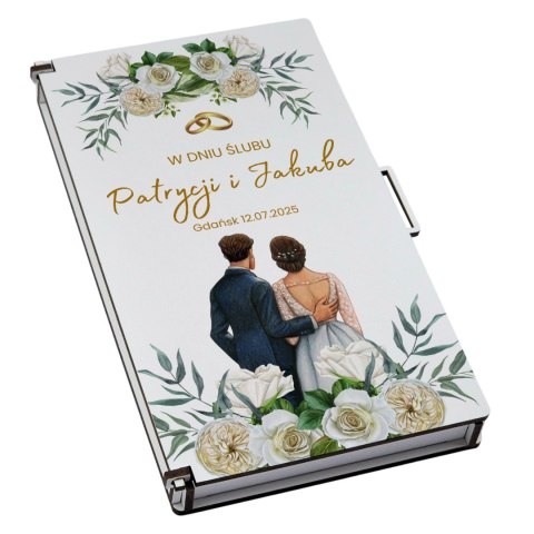 PUDEŁKO NA PIENIĄDZE BIAŁE KLASYCZNE NA ŚLUB