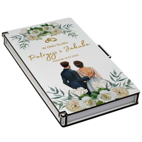 PUDEŁKO NA PIENIĄDZE BIAŁE KLASYCZNE NA ŚLUB