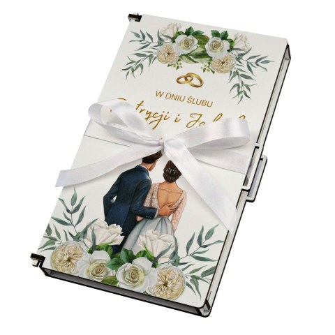 PUDEŁKO NA PIENIĄDZE BIAŁE KLASYCZNE NA ŚLUB