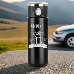 Prezent dla złotej rączki - termos LED z grawerem