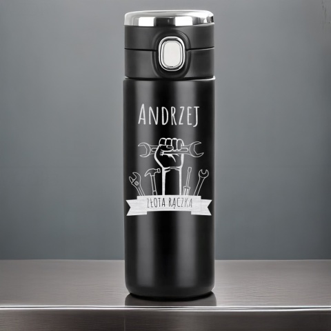 Prezent dla złotej rączki - termos LED z grawerem