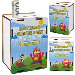 SKARBONKA 11,5X8,5X6 HDF BIAŁY NA DZIEŃ CHŁOPAKA - NA CHŁOPIĘCE SPRAWY
