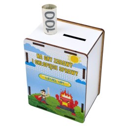 SKARBONKA 11,5X8,5X6 HDF BIAŁY NA DZIEŃ CHŁOPAKA - NA CHŁOPIĘCE SPRAWY