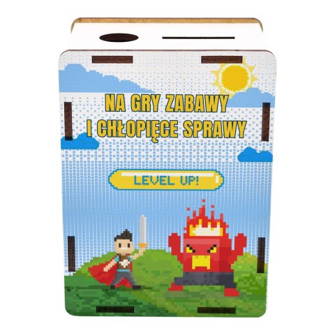 SKARBONKA 11,5X8,5X6 HDF BIAŁY NA DZIEŃ CHŁOPAKA - NA CHŁOPIĘCE SPRAWY