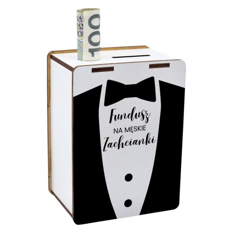 SKARBONKA 11,5X8,5X6 HDF BIAŁY NA DZIEŃ CHŁOPAKA - NA MĘSKIE ZACHCIANKI