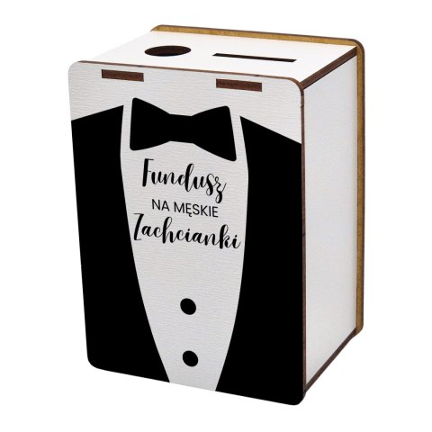 SKARBONKA 11,5X8,5X6 HDF BIAŁY NA DZIEŃ CHŁOPAKA - NA MĘSKIE ZACHCIANKI