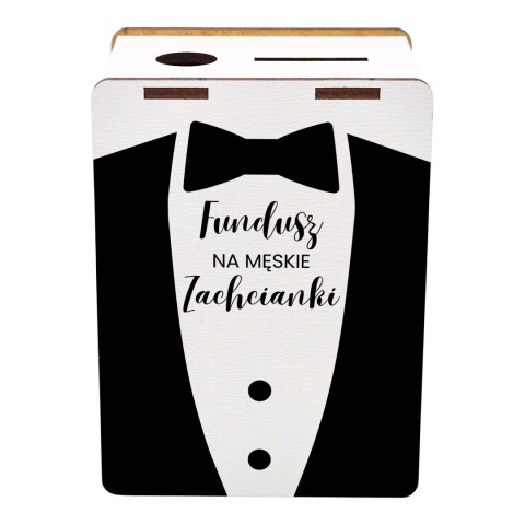 SKARBONKA 11,5X8,5X6 HDF BIAŁY NA DZIEŃ CHŁOPAKA - NA MĘSKIE ZACHCIANKI