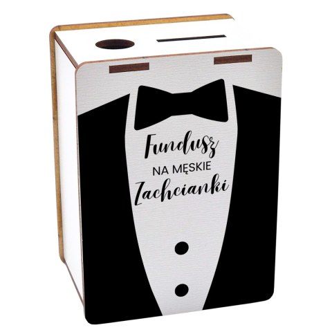 SKARBONKA 11,5X8,5X6 HDF BIAŁY NA DZIEŃ CHŁOPAKA - NA MĘSKIE ZACHCIANKI