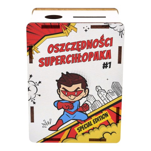 SKARBONKA 11,5X8,5X6 HDF BIAŁY NA DZIEŃ CHŁOPAKA