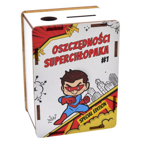 SKARBONKA 11,5X8,5X6 HDF BIAŁY NA DZIEŃ CHŁOPAKA