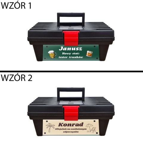 SKRZYNKA NARZĘDZIOWA Z ETYKIETĄ NA EMERYTURĘ