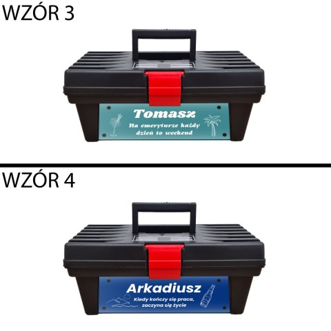 SKRZYNKA NARZĘDZIOWA Z ETYKIETĄ NA EMERYTURĘ