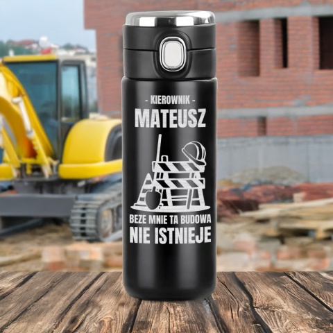 Śmieszny prezent upominek dla budowlańca – kubek termiczny z grawerem